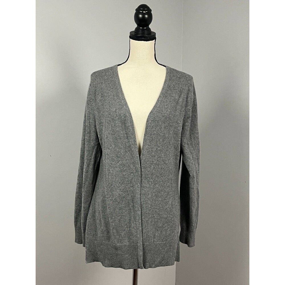 McDuff Single Snap Gray Cashmere V-Neck Cardigan Sweater Women's Large